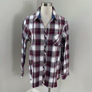 Foxcroft Womens 16 Plaid Button Up Shirt Long Sleeve Top Cotton